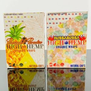 High Hemp Cbd Organic Wraps - 2 Wraps Per Pack - 25 Packs Per Box