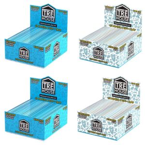 Tre House - Premium Rolling Kit - Papers - Tips and Tray - King Size Slim - 32 Leaves Per Pack - 20 Packs Per Box 
